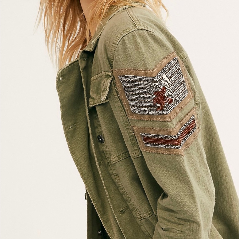 Free People Embellished Military Jacket NWT